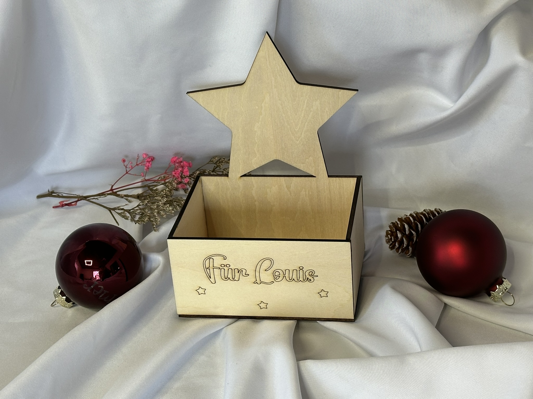 Geschenkbox mit Name - Geschenk Nikolaus - Weihnachten - Geschenkverpackung - Teller Nikolaus - Verpackung Nikolaus - Kleinigkeit - Wichteln