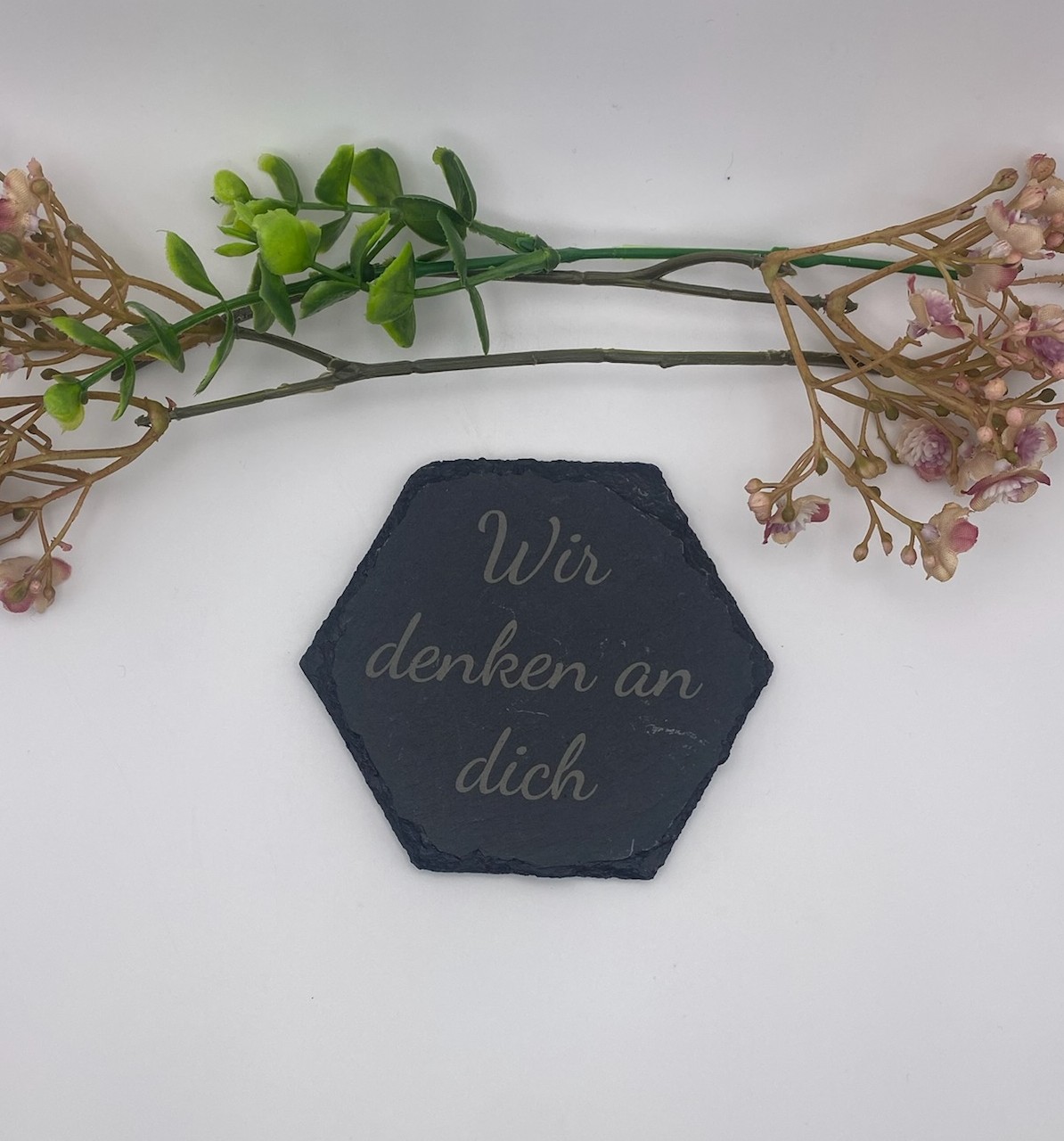 Schiefer 6-Eck - Trauer *Spruch-6* Schiefer 6-Eck - Trauer *Spruch-6*