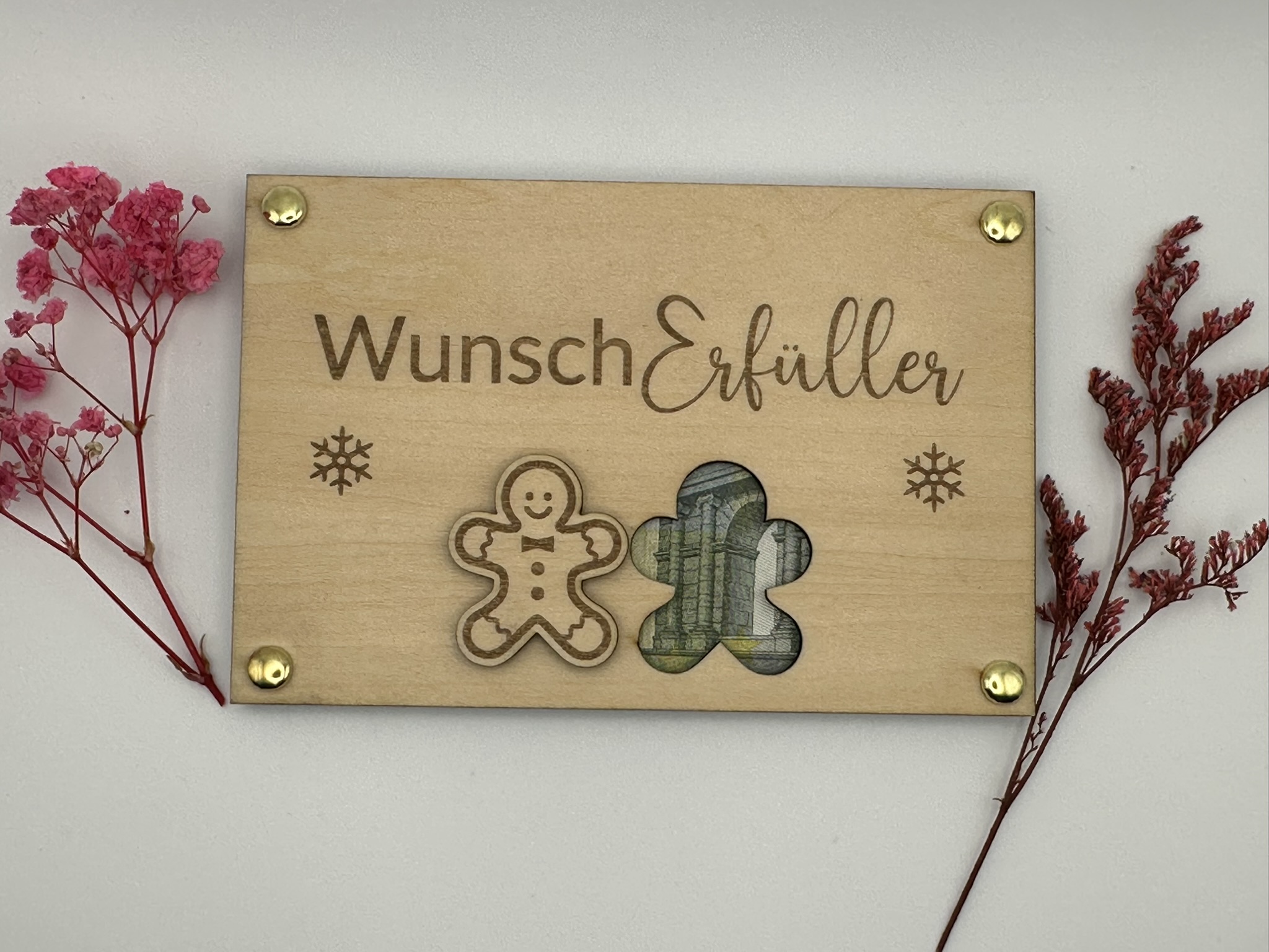 Geldhalter * Holzhalter für Geldschein * Aufbewahrung Geldgeschenk * Geschenk Geld * Kleinigkeit Nikolaus Weihnachten * Gutschein