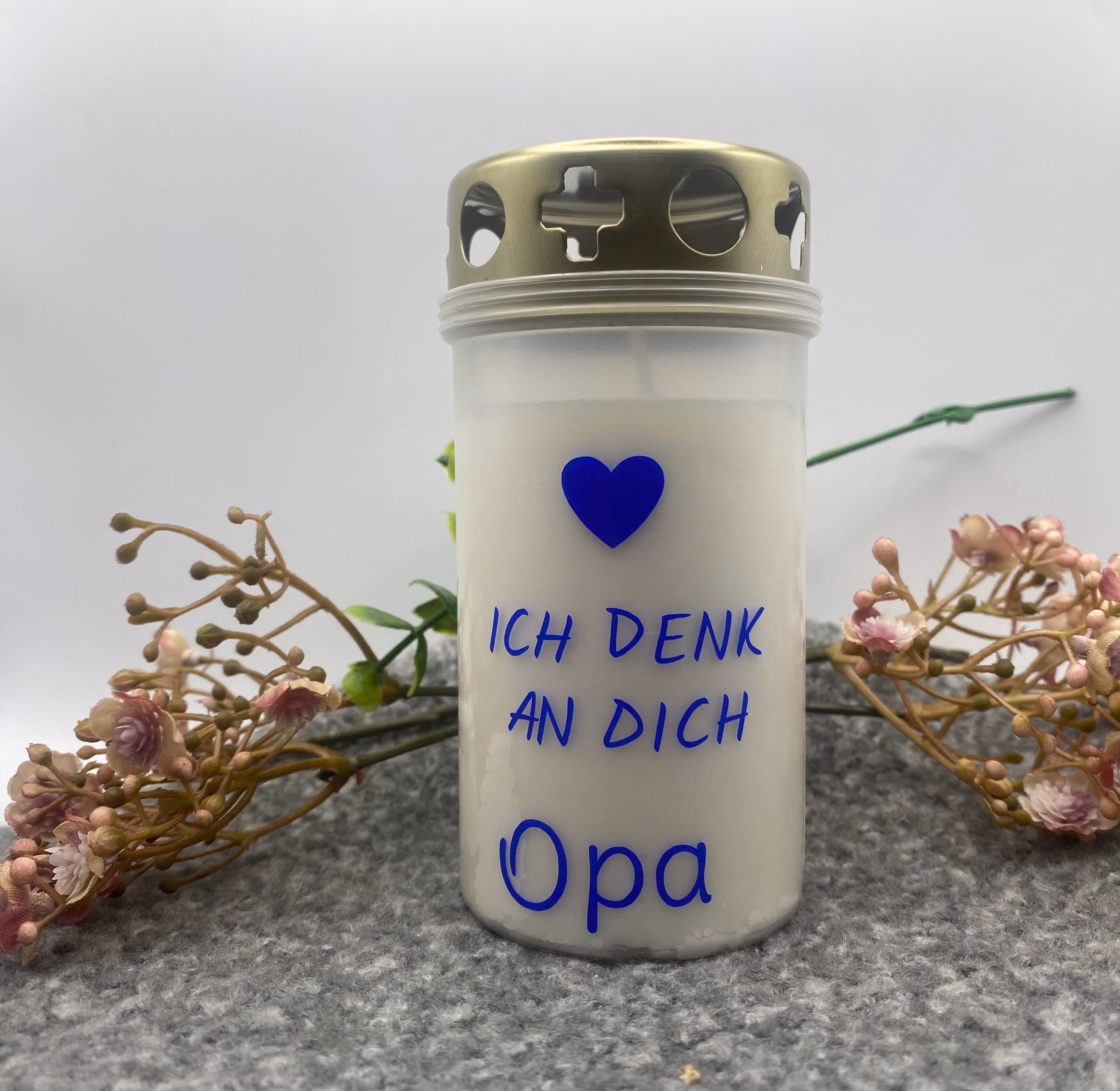 Grablicht personalisierbar - Grablicht mit Spruch - Grabkerze mit Name - Volkstrauertag - weiß - Trauer - Gedenken - Gedenkkerze Grablicht personalisierbar - Grablicht mit Spruch - Grabkerze mit Name - Volkstrauertag - weiß - Trauer - Gedenken - Gedenkkerze