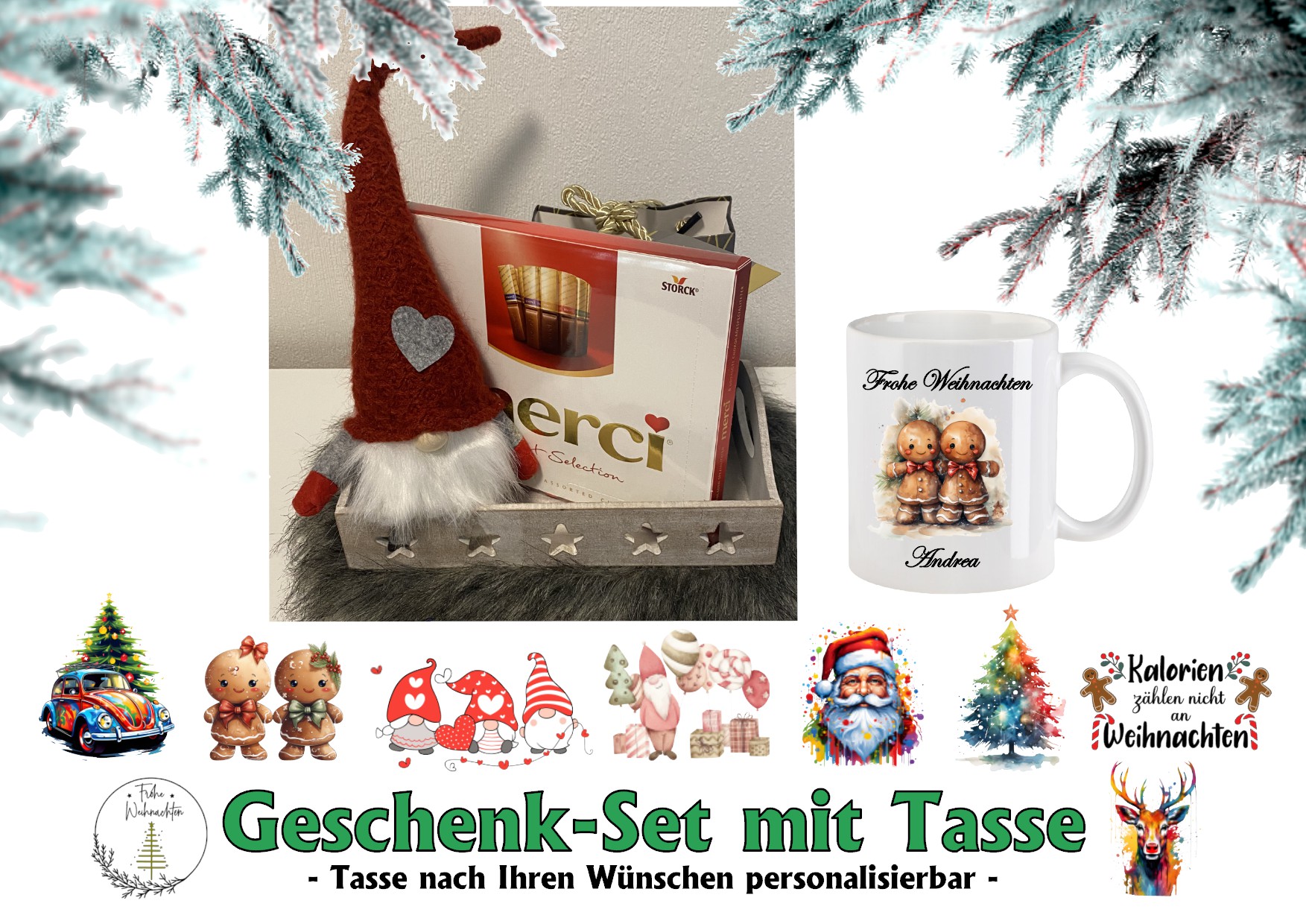 Geschenk-Set Weihnachten mit Tasse