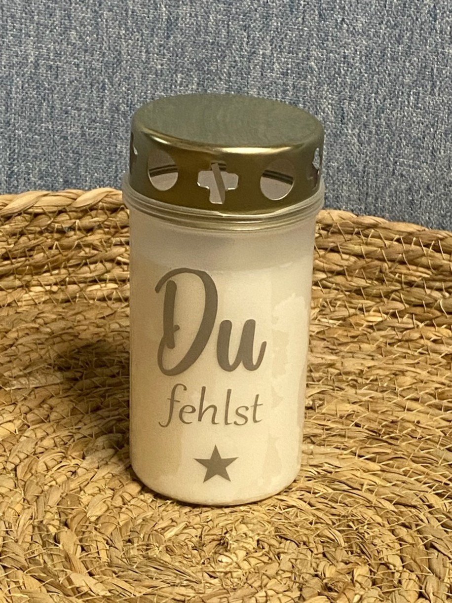 Grablicht mit Spruch - Grabkerze Grablicht mit Spruch - Grabkerze