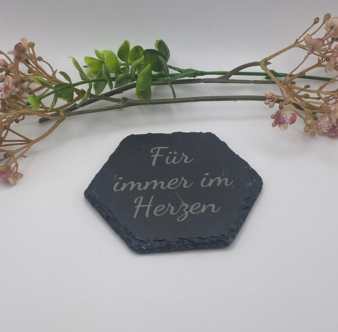 Schiefer 6-Eck - Trauer *Spruch-4* Schiefer 6-Eck - Trauer *Spruch-4*
