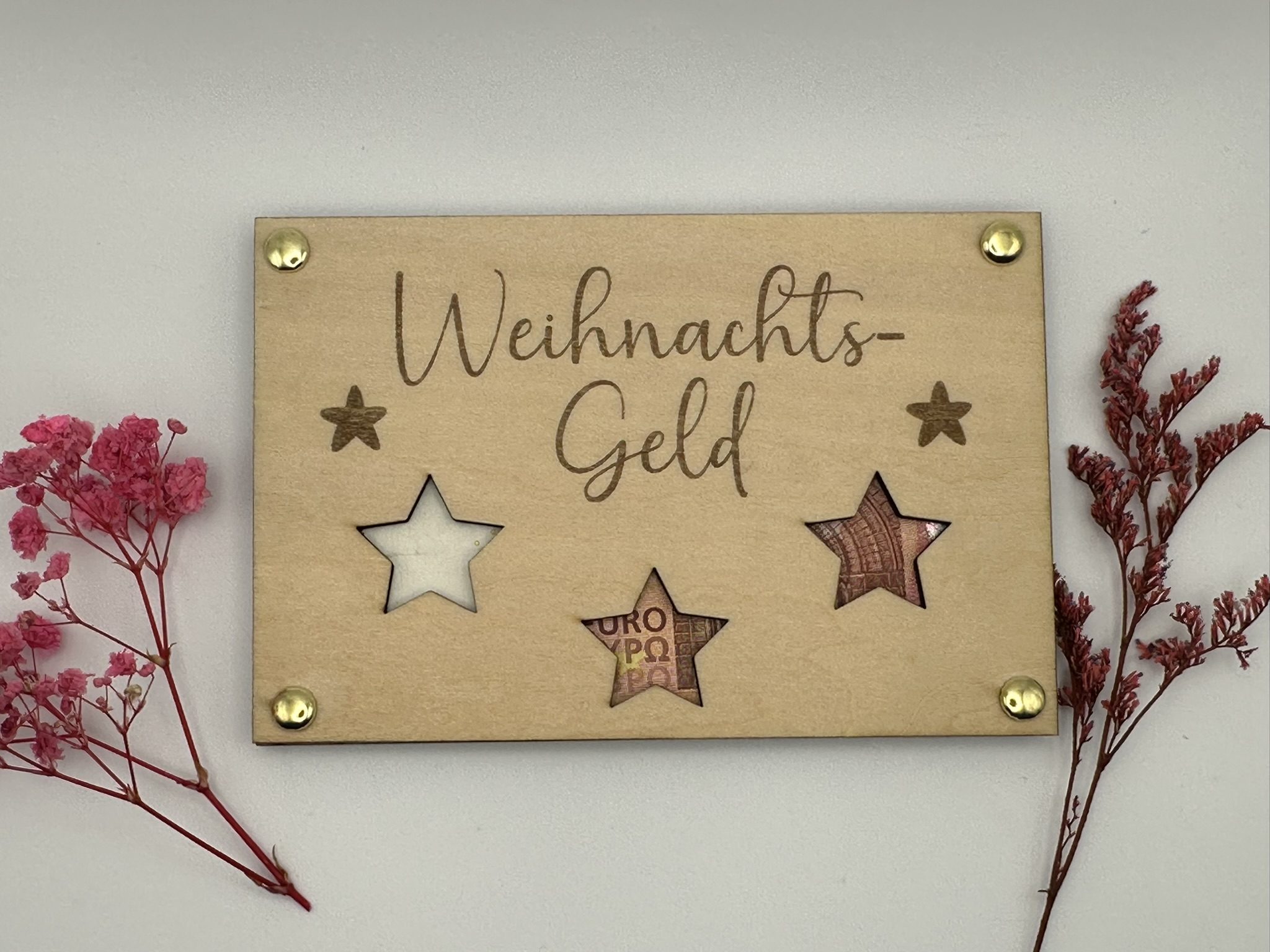 Geldhalter * Holzhalter für Geldschein * Weihnachtsgeld * Geschenk Geld * Geschenk Arbeitgeber Weihnachten * Gutschein * Kollegen