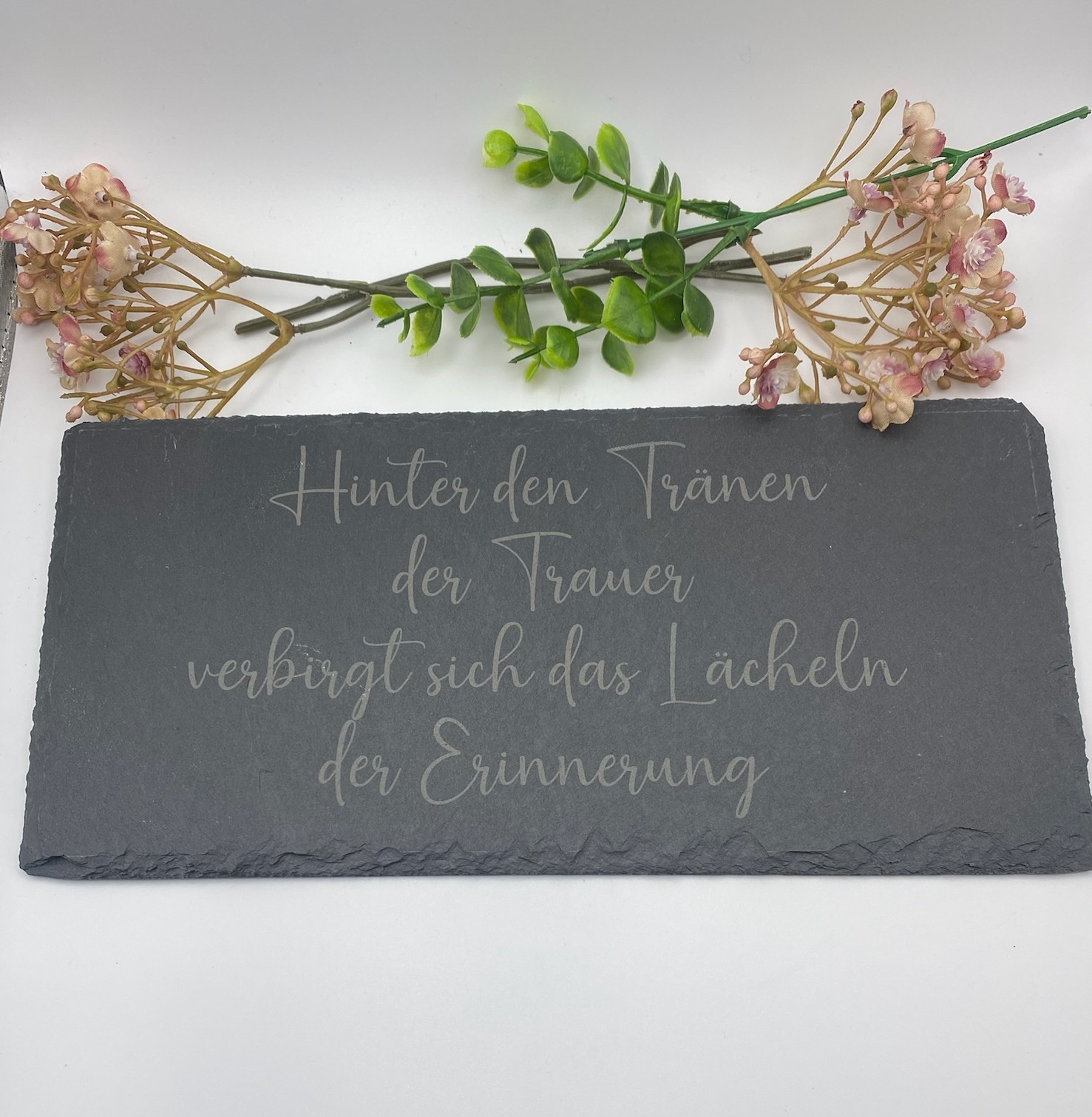 Schieferplatte "Trauer" Spruch Tränen Schieferplatte "Trauer" Spruch Tränen