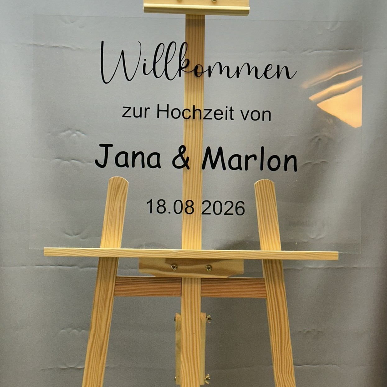 Acrylglas-Schild Hochzeit - Willkommensschild - Hochzeitsschild