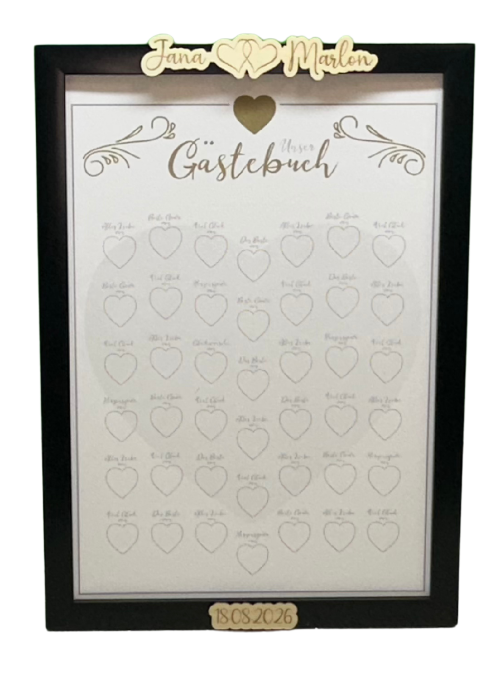 Gästebuch Fingerabdruck Hochzeit / Feier mit Glitzer und Stift