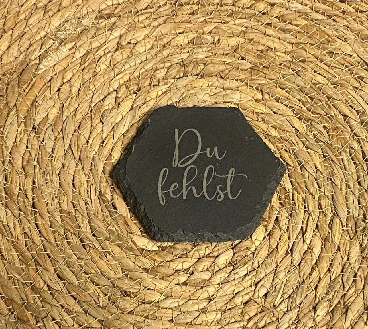 Schiefer 6-Eck - Trauer *Spruch-3* Schiefer 6-Eck - Trauer *Spruch-3*